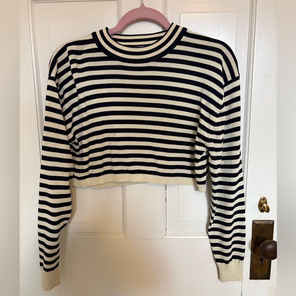 Zara Striped Black & White Women's Top
